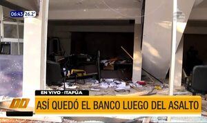 Así quedó el banco luego del asalto en Natalio | Telefuturo