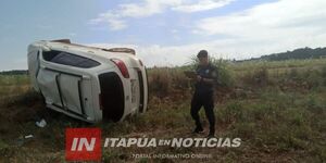 VEHÍCULO CON TRES OCUPANTES VOLCÓ EN JESÚS - Itapúa Noticias