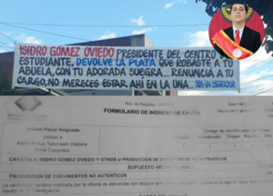 PRESIDENTE DEL CENTRO DE ESTUDIANTES DE LA UNCA ES ESCRACHADO EN CAAGUAZÚ