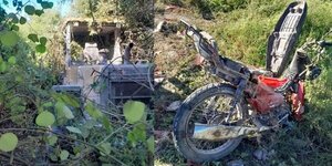 Choque entre tractor y motocicleta deja una fallecida y dos niñas en grave estado