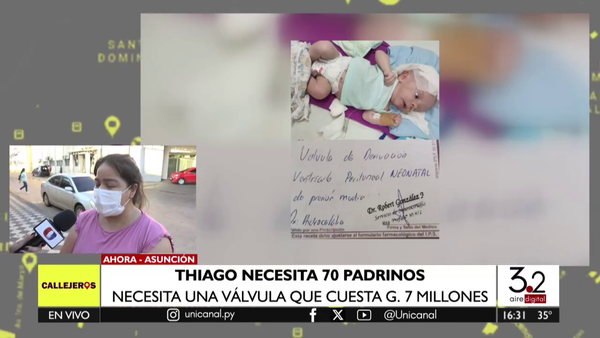 Pequeño padece de hidrocefalia congénita y necesita la ayuda de 70 padrinos - trece