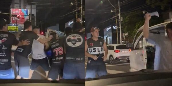 Barras de Olimpia toman la Avenida Mariscal López y agreden a conductor