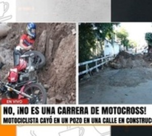 Motociclista cayó a un pozo tras extraña maniobra - Paraguay.com