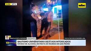 San Pedro: bautismo a universitarios dejó dos intoxicados - ABC Noticias - ABC Color