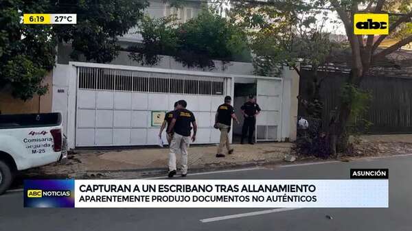 Video: Escribano suspendido fue capturado tras allanamiento - ABC Noticias - ABC Color