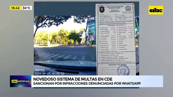 Novedoso sistema de multas en CDE: sancionan por infracciones denunciadas por Whatsapp - ABC Noticias - ABC Color