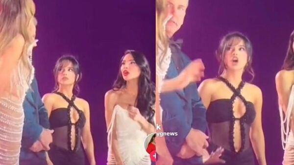 Thalía y Becky G fueron captadas en plena discusión sobre el escenario