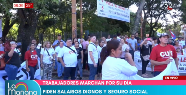 Trabajadores exigen mejoras laborales y salariales en marcha conmemorando su día - Unicanal
