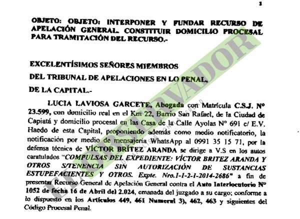 Defensa del narco “Chapaló”, apeló su traslado a Tacumbú