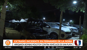 Fernando de la Mora: arrojan bomba molotov e incendian vehículo de una playa de autos - Unicanal