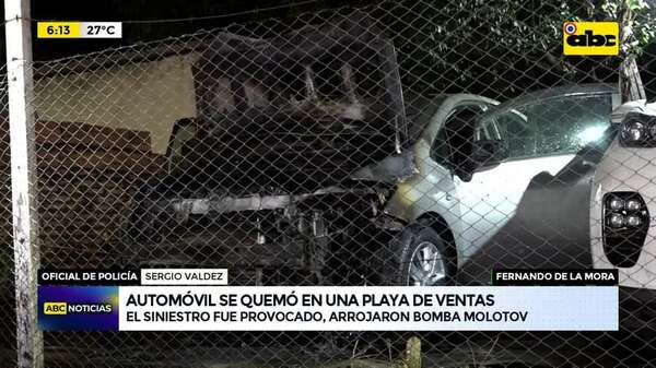 Video: Incendian automóvil en una playa de ventas  - ABC Noticias - ABC Color