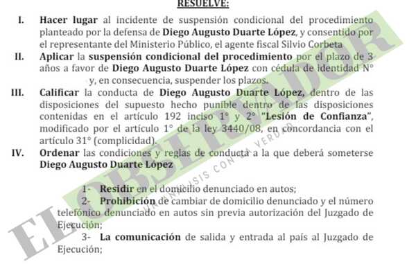 Caso Hugo Javier: Sobreseen a acusada y se aplican 3 suspensiones de procedimiento