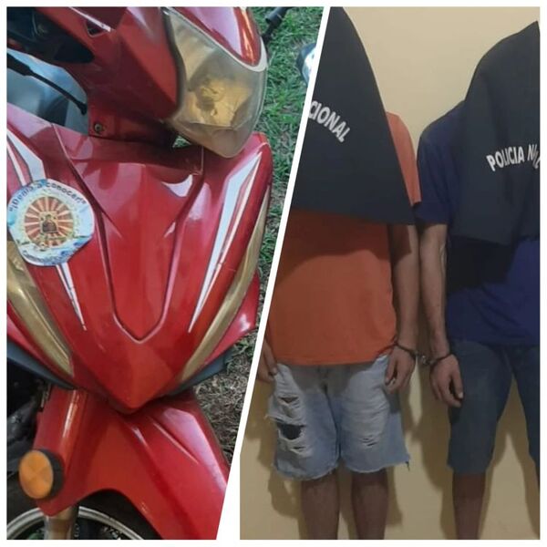 PJC: Tras rápida acción policial, recuperan motocicleta y detienen a dupla de asaltantes