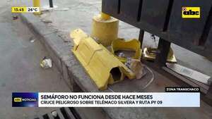 Video: semáforo no funciona desde hace meses sobre avenida Telémaco Silvera y la ex-Transchaco - ABC Noticias - ABC Color