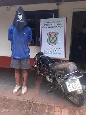 Policía detiene a presunto ladrón de motocicleta que se accidentó en Cambyretá