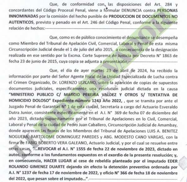 Camarista denuncia falsificación de resolución y se ordena auditoría