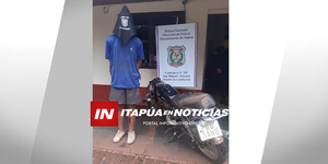 RECUPERAN MOTOCICLETA HURTADA Y APREHENDEN A UN JOVEN EN CAMBYRETÁ - Itapúa Noticias