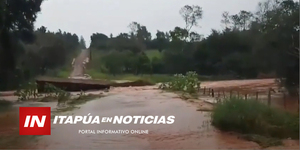 INTENSAS LLUVIAS AFECTAN CAMINOS Y PUENTES EN NUEVA ALBORADA - Itapúa Noticias