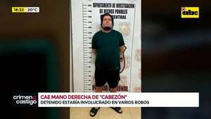 Video: capturan a presunta mano derecha del temible asaltante Diego Cabezón - Crimen y castigo - ABC Color