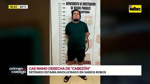 Video: capturan a presunta mano derecha del temible asaltante Diego Cabezón - Crimen y castigo - ABC Color