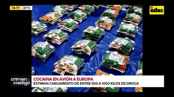 Video: hallan cocaína en cargamento de almidón en aeropuerto que tenía como destino a Europa - Crimen y castigo - ABC Color
