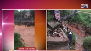Puente peatonal corre riesgo de caer tras furioso raudal en Ñemby - Noticias Paraguay