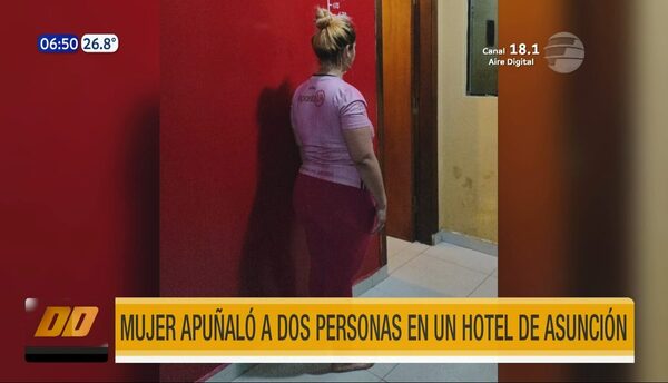 Mujer apuñaló a su pareja y supuesta amante en un hotel de Asunción | Telefuturo