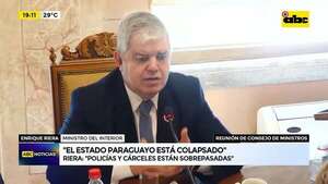“El estado paraguayo está colapsado”: Riera admite que policías y cárceles están sobrepasadas  - ABC Noticias - ABC Color