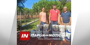 MUNICIPALIDAD DE SAN RAFAEL DEL PNÁ. ENTREGÓ INSUMOS PARA PINTAR UN COLEGIO - Itapúa Noticias
