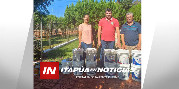 MUNICIPALIDAD DE SAN RAFAEL DEL PNÁ. ENTREGÓ INSUMOS PARA PINTAR UN COLEGIO - Itapúa Noticias