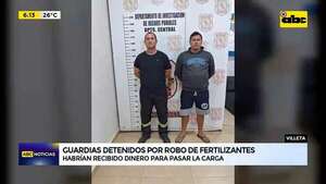 Video: Dos guardias fueron detenidos por robo de fertilizantes  - ABC Noticias - ABC Color