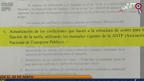 CETRAPAM anuncio paro por tres días - SNT