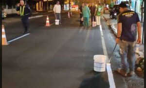 Pintan avenida de cara a desfile patrio