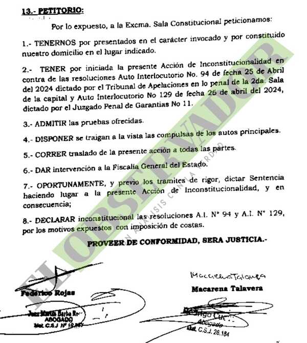 Querella presenta acción de inconstitucionalidad contra sobreseimiento de médicos en el caso Renato