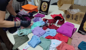 Detectan cocaína impregnada entre ropas que iban a ser enviadas a España