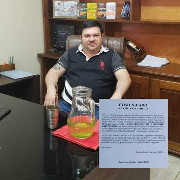 Concejales piden investigar "grave acusación" en contra del intendente de Capitán Bado