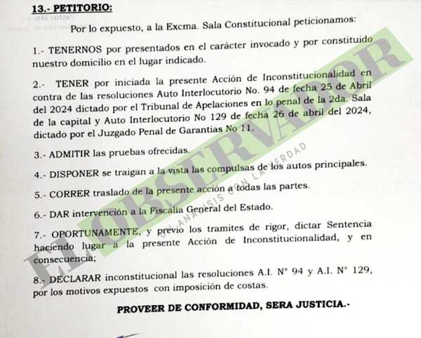 Presenta acción de inconstitucionalidad contra sobreseimiento de médicos en el caso Renato
