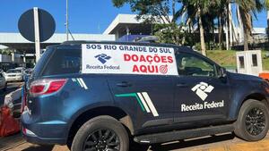 Receita Federal de Foz recibe donaciones para damnificados por inundaciones en Brasil