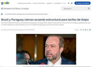 Gobierno brasileño informó oficialmente del acuerdo sobre tarifa con Paraguay - Economía - ABC Color