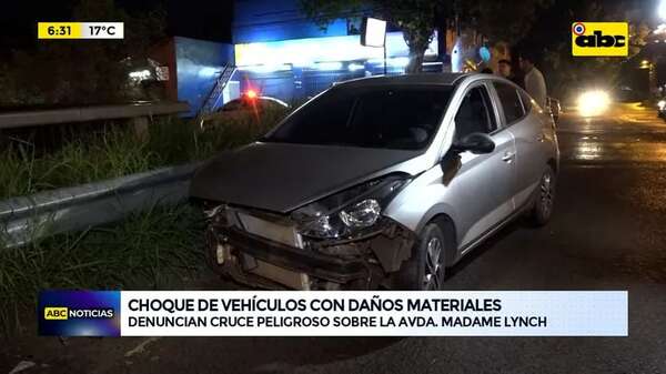 Av. Madame Lynch: Choque de vehículos con daños materiales - ABC Noticias - ABC Color