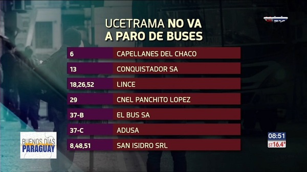 Ucetrama no se sumará al paro de buses - Noticias Paraguay