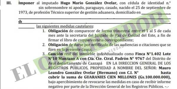 Otorgan medidas alternativas a imputados en caso Detave