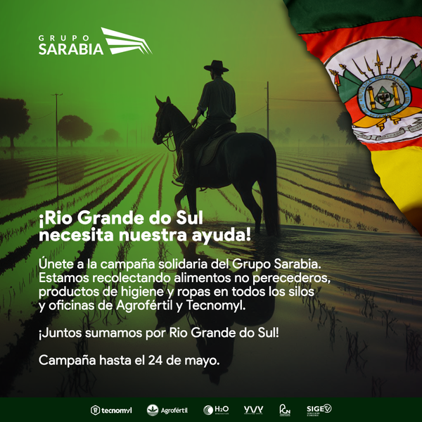 Grupo Sarabia lanza campaña solidaria para ayudar a Rio Grande do Sul