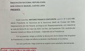 Presidente de seccional recula en renuncia