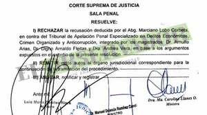 A Ultranza Py: Falta de motivos válidos deriva en rechazo de recusación a Camaristas