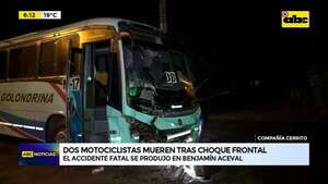 Dos motociclistas mueren tras choque frontal en Benjamín Aceval - ABC Noticias - ABC Color