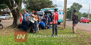 MOTOCICLISTA RESULTÓ HERIDO TRAS ACCIDENTE EN CAPITÁN MIRANDA  - Itapúa Noticias