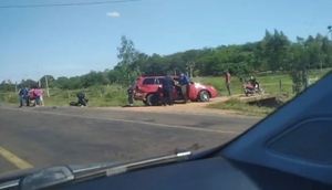 Accidente de tránsito en la Ruta Py 22 deja a motociclista herido