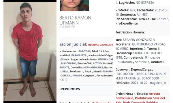 Reo se fuga y lo vuelven a capturar