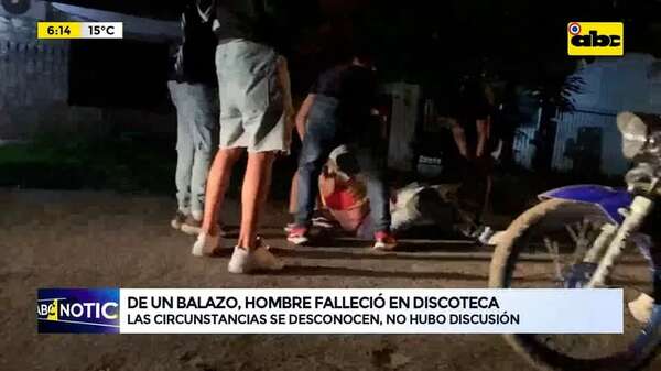 Villa Hayes: De un balazo, hombre falleció en discoteca - ABC Noticias - ABC Color